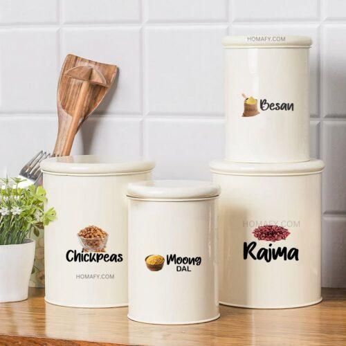 3D Waterproof Kitchen Spice Jar Label Stickers (Pack of 1 - 60 Stickers) - RASOI GADGETS