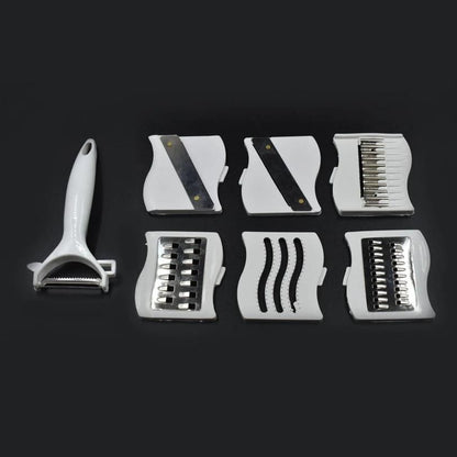 VEGETABLE CUTTER - 7 in 1 MULTIFUNCTION VEGETABLE CUTTER with DRAIN BASKET - RASOI GADGETS