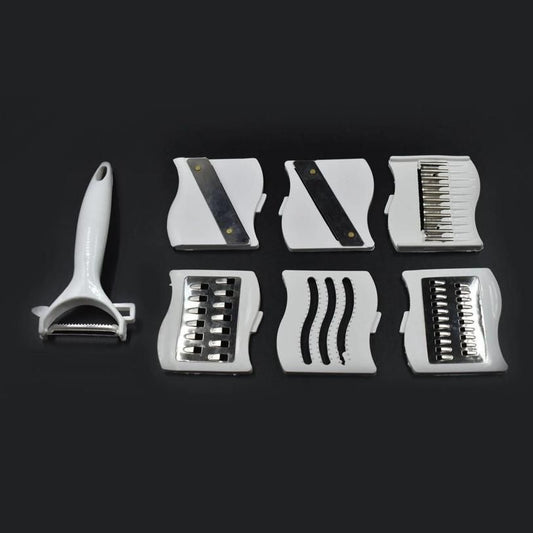 VEGETABLE CUTTER - 7 in 1 MULTIFUNCTION VEGETABLE CUTTER with DRAIN BASKET - RASOI GADGETS
