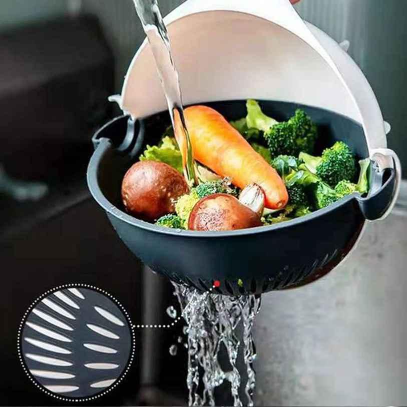 VEGETABLE CUTTER - 7 in 1 MULTIFUNCTION VEGETABLE CUTTER with DRAIN BASKET - RASOI GADGETS